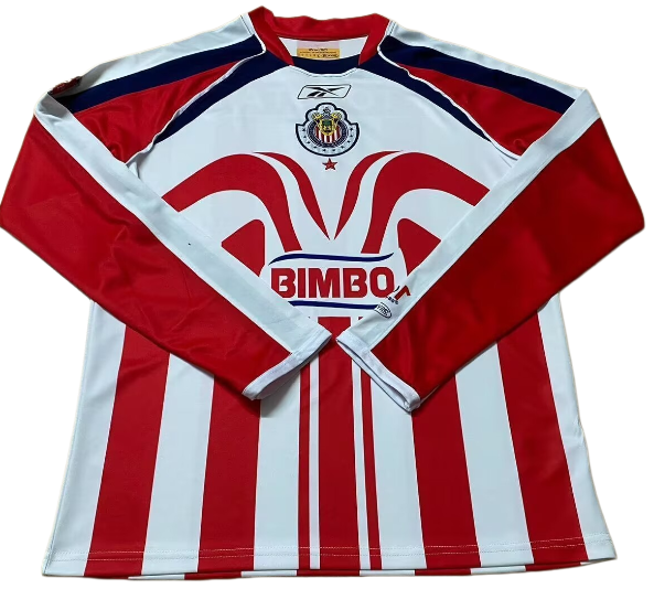 2006-07 Mens Chivas 100th Anniversary home Retro Long Sleeve Soccer Jersey