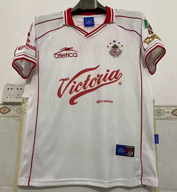 1999-00 Toluca away Retro white Soccer Jersey