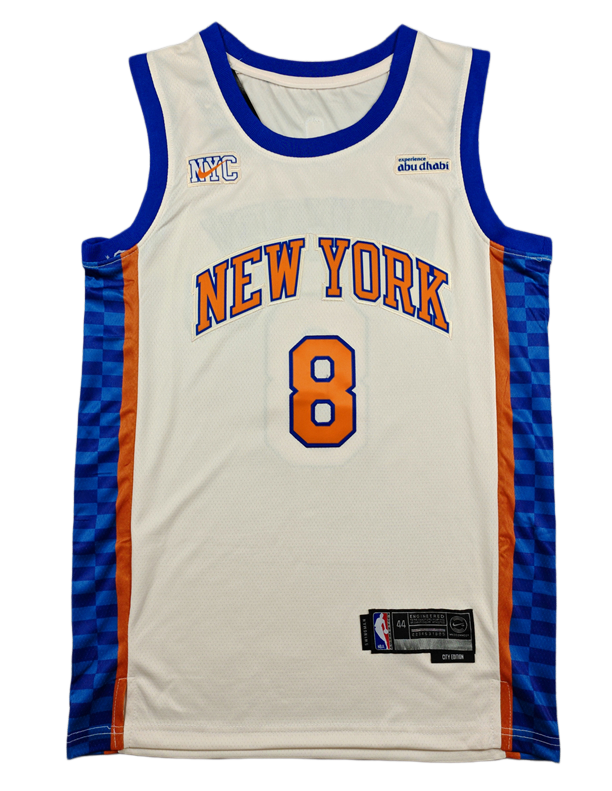 2026 KNICKS #8 off-white City Edition Top Quality Hot Pressing NBA Jersey