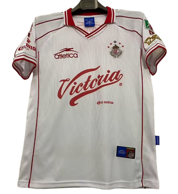 1999-00 Toluca away Retro white Soccer Jersey