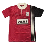 1996 Mens Oasis retro red Black Polo soccer jersey