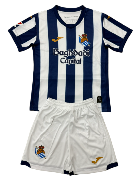 2026-27 Kids Real Sociedad home soccer jersey