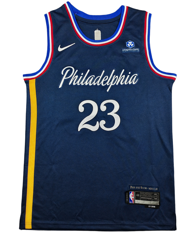 2026 76ERS #23 Deep Blue City Edition Top Quality Hot Pressing Retro NBA Jersey