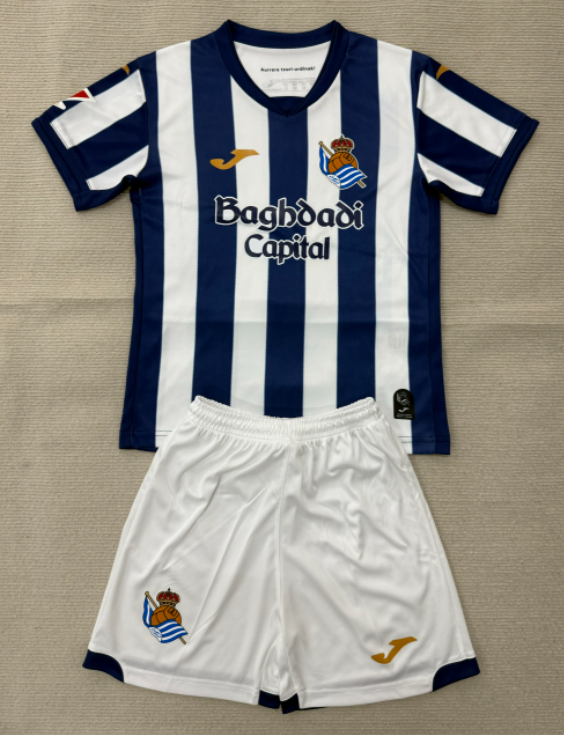 2026-27 Kids Real Sociedad home soccer jersey