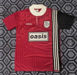1996 Mens Oasis retro red Black Polo soccer jersey