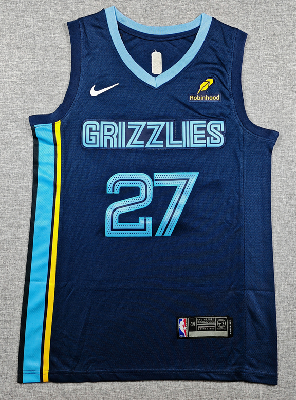 2026-27 Grizzlies #27 Deep Blue Top Quality Hot Pressing NBA Jersey