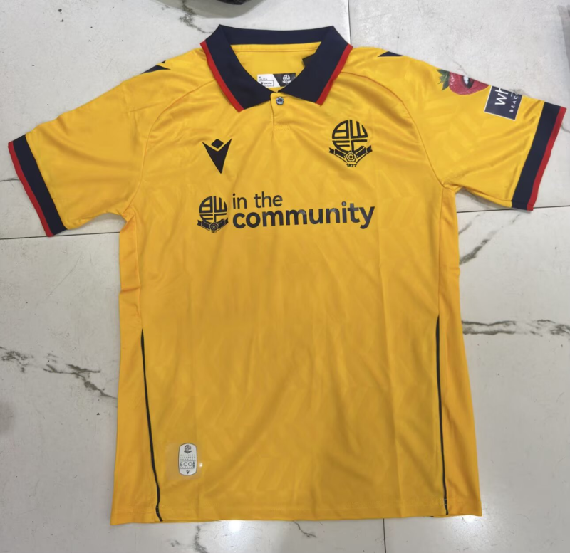 2026-27 Mens Bolton Wanderers third away yellow Soccer Jersey