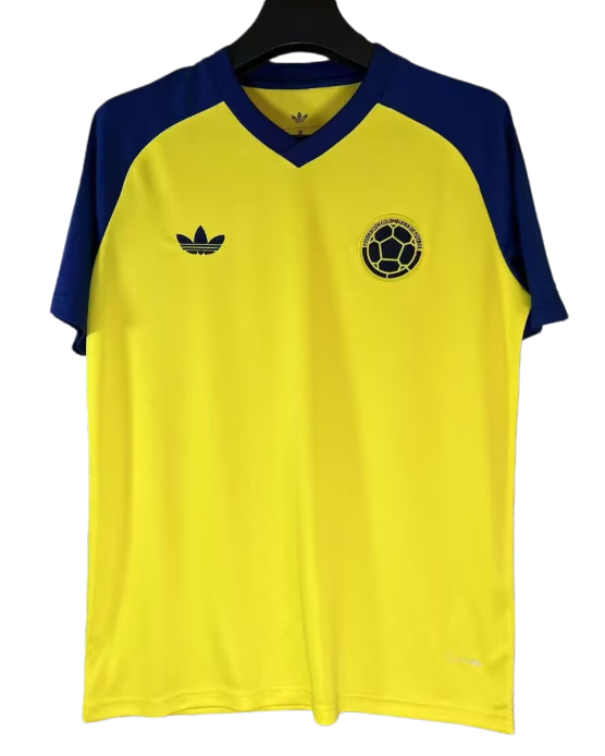 2026-27 Colombia Pre-match yellow Fans Soccer Jersey