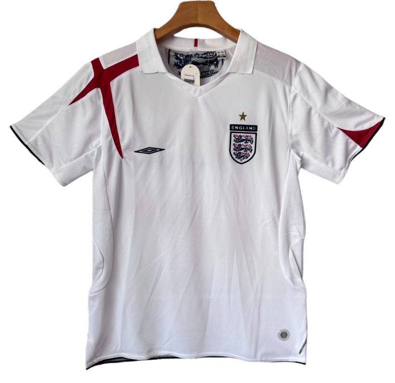 2006 Mens England home white Retro Soccer Jersey