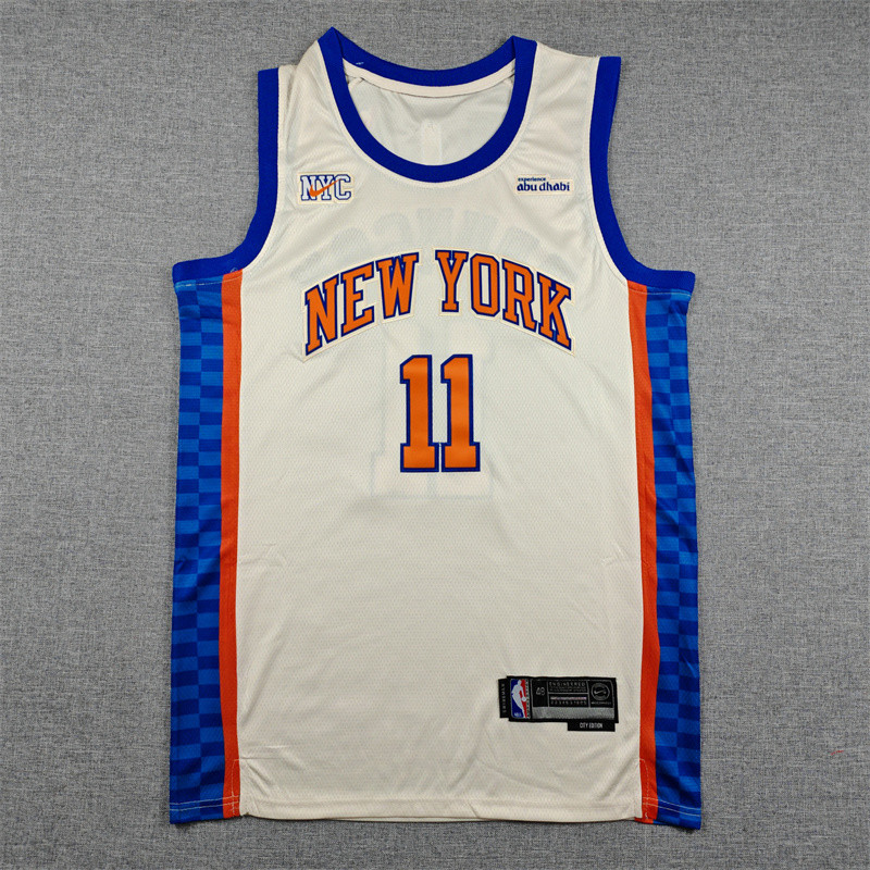 2026 KNICKS #11 off-white City Edition Top Quality Hot Pressing NBA Jersey