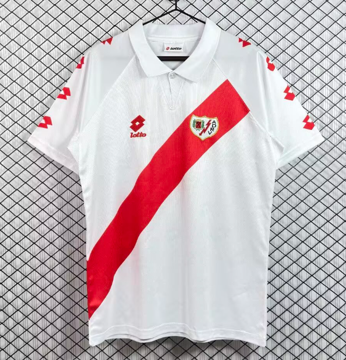 1991-1994 Rayo Vallecano Home Retro white Soccer Jersey