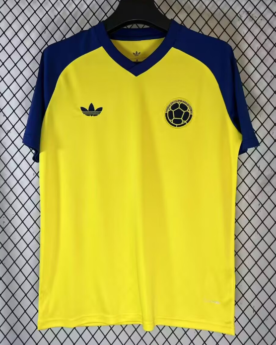 2026-27 Colombia Pre-match yellow Fans Soccer Jersey