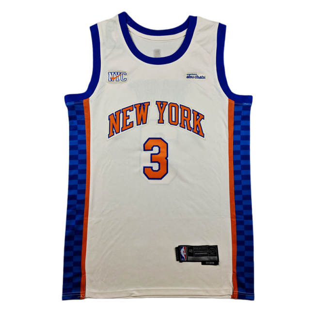 2026 KNICKS #3 off-white City Edition Top Quality Hot Pressing NBA Jersey