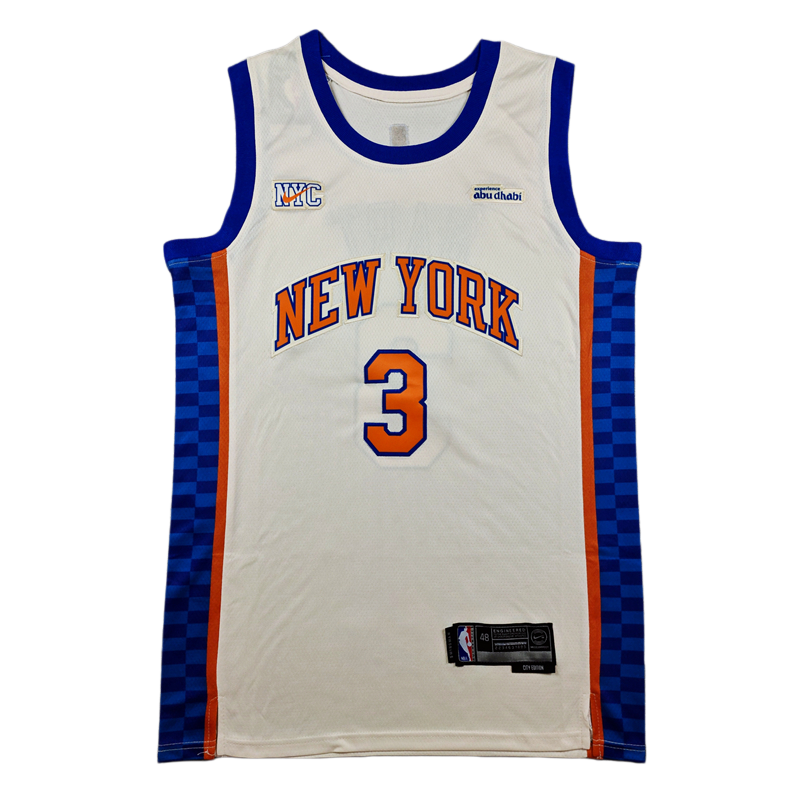 2026 KNICKS #3 off-white City Edition Top Quality Hot Pressing NBA Jersey