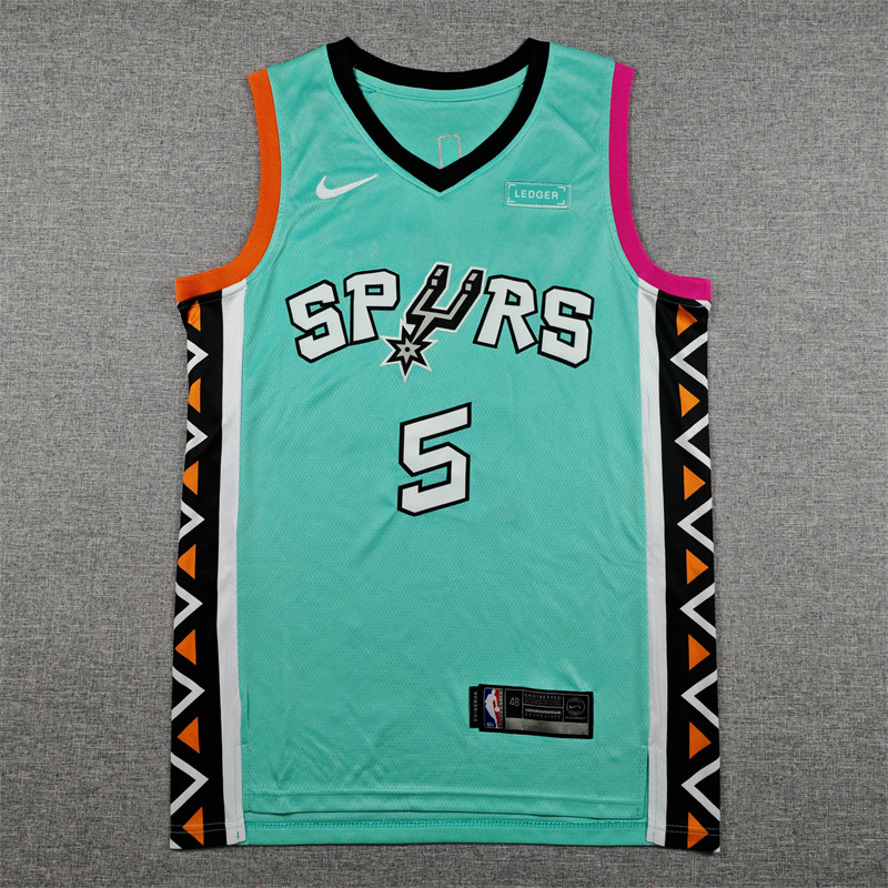 2023 Sa Spurs green #5 City Edition Top Quality Hot Pressing NBA Jersey