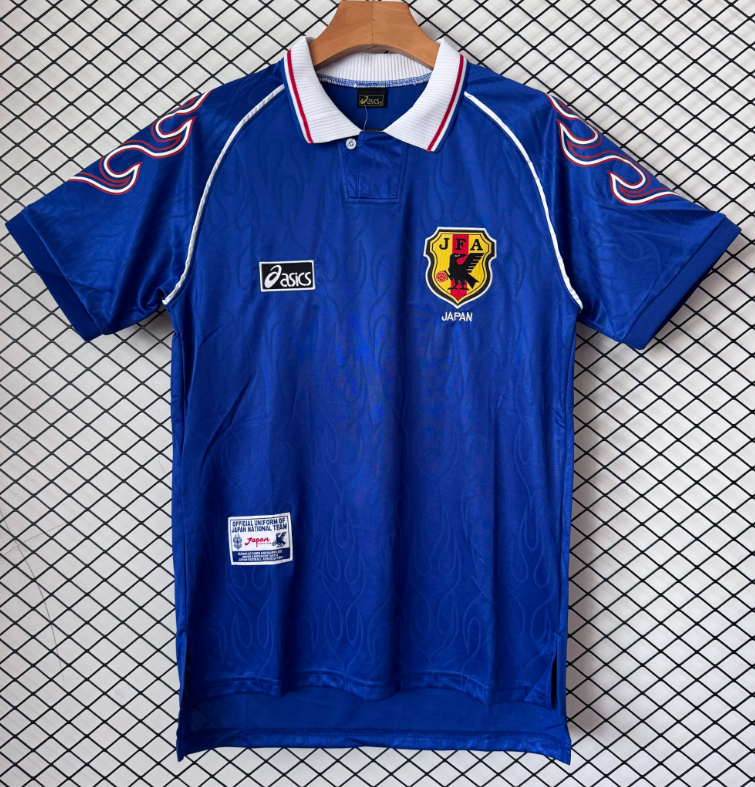 1998 Mens Retro Japan home blue soccer Jersey