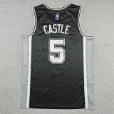 2026 Sa Spurs CASTLE #5 Black Top Quality Hot Pressing NBA Jersey