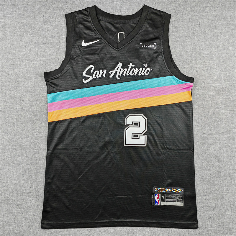 2026 Sa Spurs HAPPER #2 Black City Edition Top Quality Hot Pressing NBA Jersey