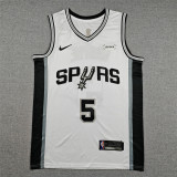 2026 Sa Spurs CASTLE #5 white Top Quality Hot Pressing NBA Jersey