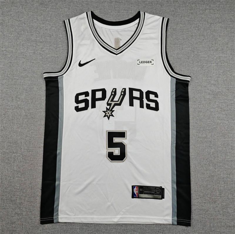 2026 Sa Spurs CASTLE #5 white Top Quality Hot Pressing NBA Jersey