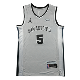 2026 SA Spurs CASTLE #5 Grey Statement Edition Top Quality Hot Pressing NBA Jersey
