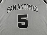 2026 SA Spurs CASTLE #5 Grey Statement Edition Top Quality Hot Pressing NBA Jersey