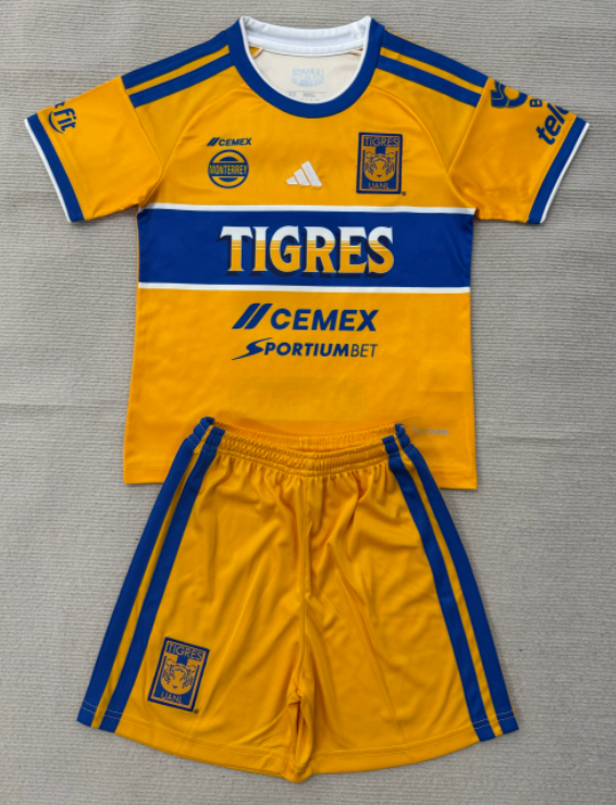 2026-27 Kids Tigres UANL home yellow soccer Jersey
