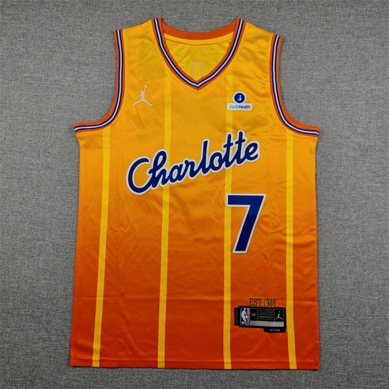 2026 Hornets KNUEPPEL #7 yellow City Edition Top Quality Hot Pressing NBA Jersey