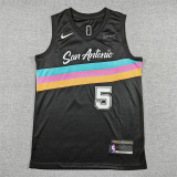 2026 SA SPURS CASTLE #5 Black City Edition Top Quality Hot Pressing NBA Jersey