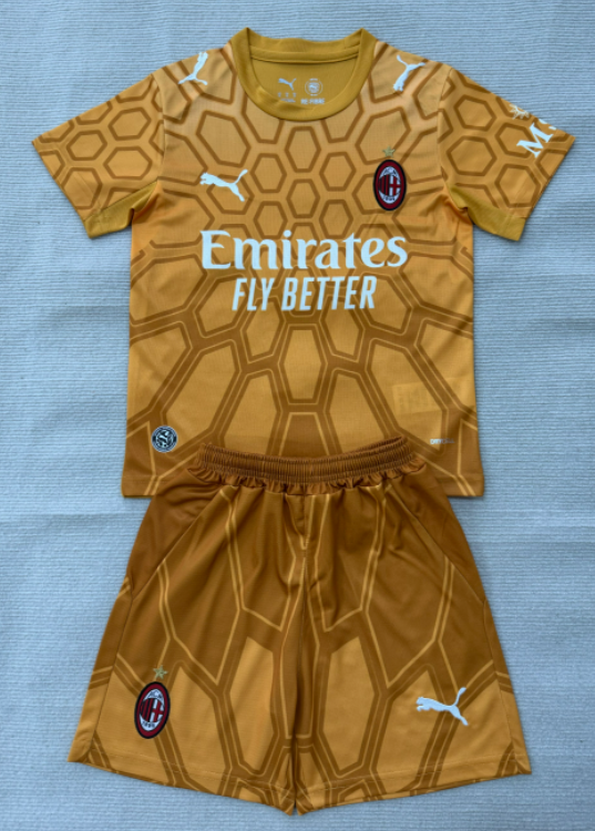 2026-27 Kids AC Milan goalkeeper yellow Soccer Jersey