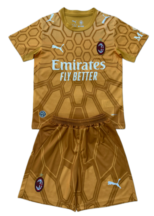 2026-27 Kids AC Milan goalkeeper yellow Soccer Jersey