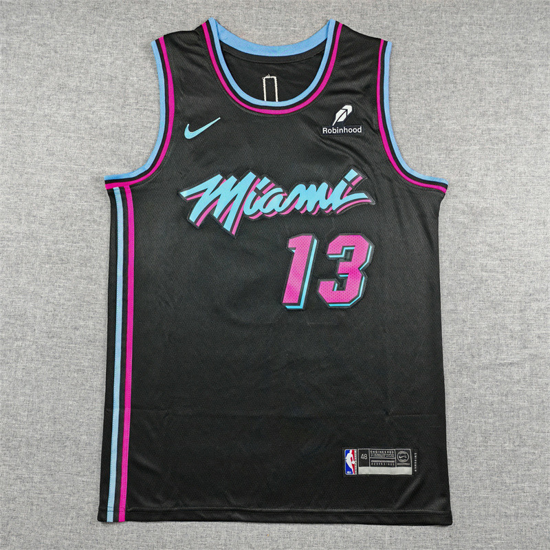 2025 HEAT ADEBAYO #13 Black City Edition Top Quality Hot Pressing NBA Jersey (V领）