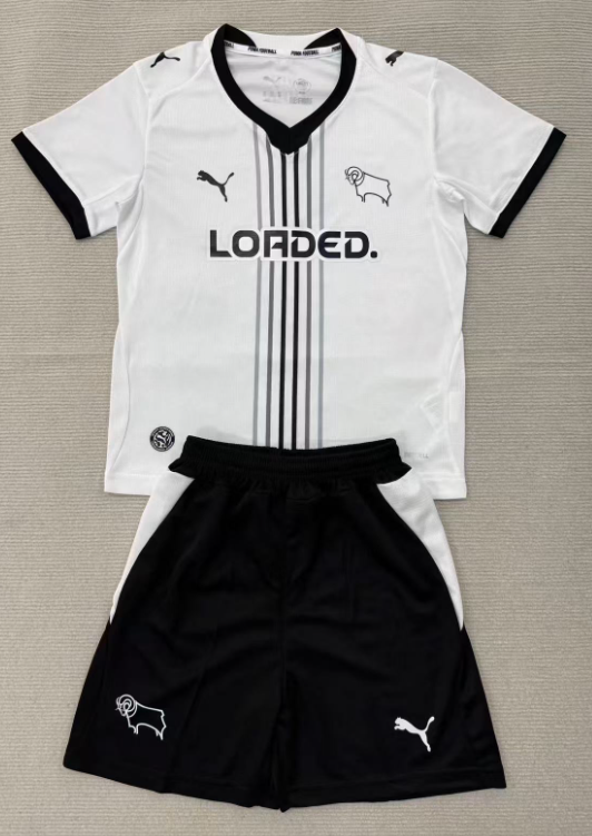 2026-27 Kids Derby County home white soccer jersey
