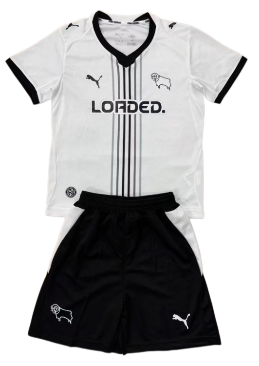 2026-27 Kids Derby County home white soccer jersey