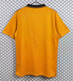 1990-1991 Mens Wolves home yellow Retro Soccer Jersey