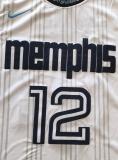 2025 Grizzlies MORANT #12 white City Edition Top Quality Hot Pressing NBA Jersey