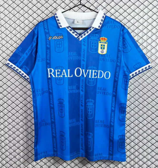 1997-1998 Real Oviedo Home blue Retro Soccer Jersey