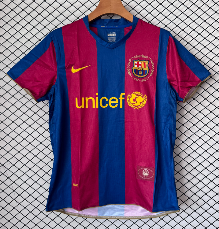 2007-2008 Mens Retro Barcelona home soccer Jersey
