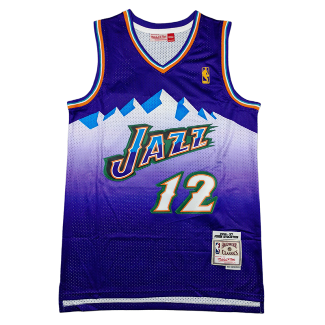 2025 JAZZ STOCKTON #12 Logoman Purple Top Quality Hot Pressing NBA Jersey