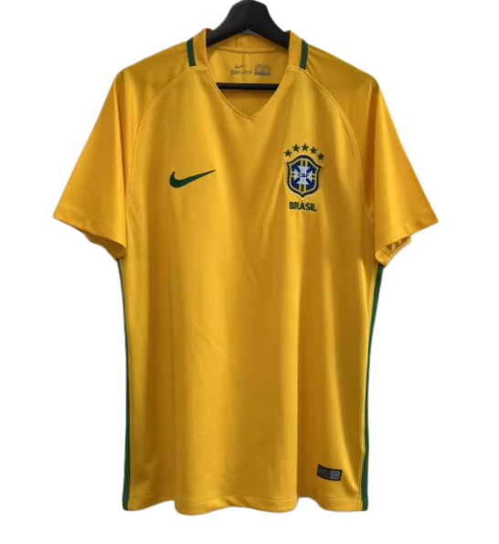 1996 Brazil Home yellow Retro Soccer Jersey