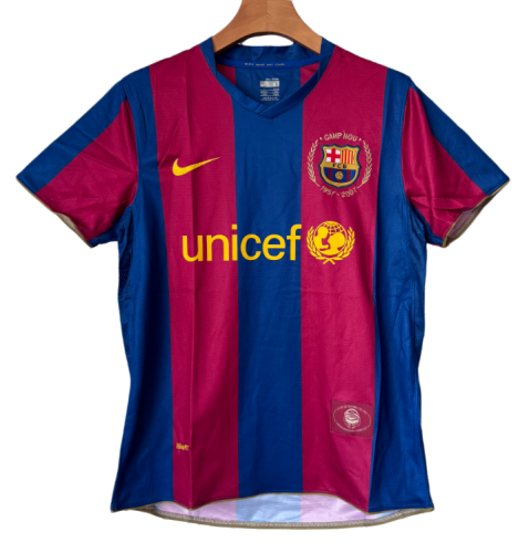 2007-2008 Mens Retro Barcelona home soccer Jersey