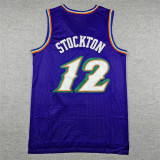 2025 JAZZ STOCKTON #12 Logoman Purple Top Quality Hot Pressing NBA Jersey