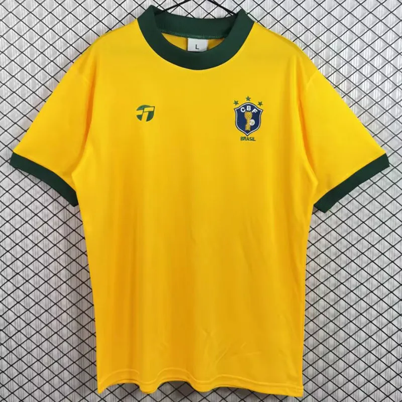 1982 Brazil Home yellow Retro Soccer Jersey