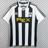 1991-1992 Mens Udinese home black white Retro Soccer Jersey
