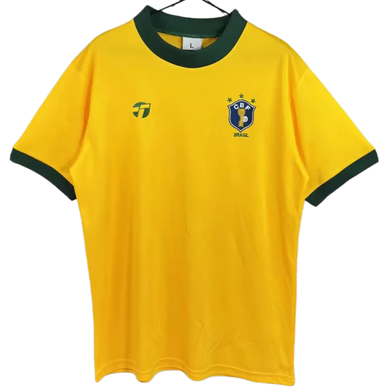 1982 Brazil Home yellow Retro Soccer Jersey