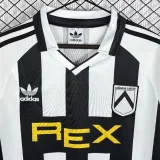 1991-1992 Mens Udinese home black white Retro Soccer Jersey
