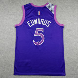 2026 TIMBERWOLVES EDWARDS #5 Purple City Edition Top Quality Hot Pressing NBA Jersey