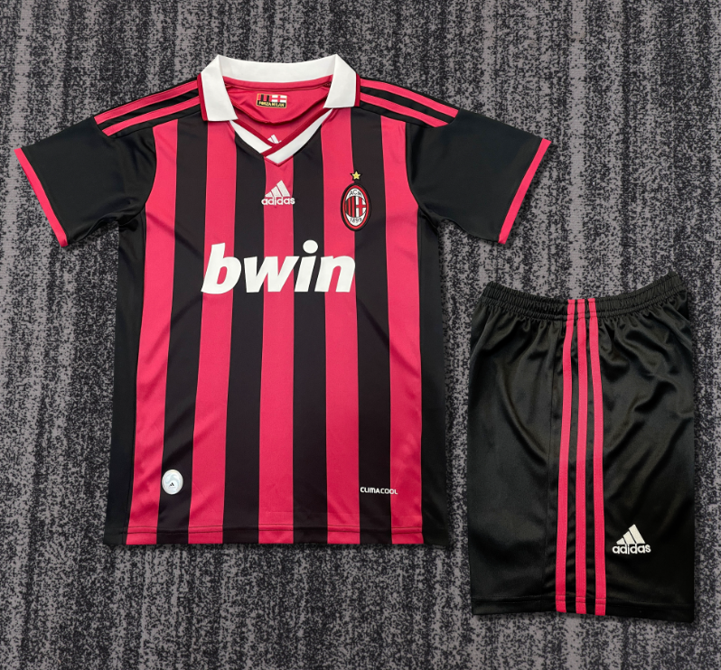 2009-2010 Kids AC Milan home Retro Soccer Jersey