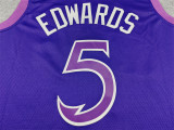 2026 TIMBERWOLVES EDWARDS #5 Purple City Edition Top Quality Hot Pressing NBA Jersey