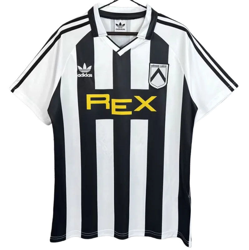 1991-1992 Mens Udinese home black white Retro Soccer Jersey